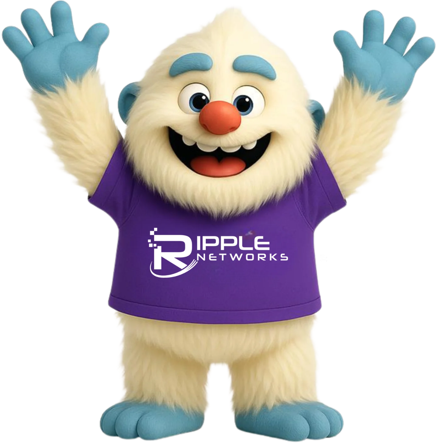 Ripple Networks mascot with phone